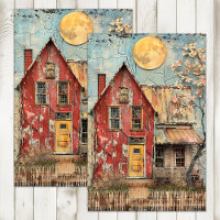 SHABBY OUDE RODE HUIS GEMENGDE MEDIA DECOUPAGE