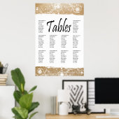 Shabby Parchment and Lace Seating Chart Poster (Thuiskantoor)