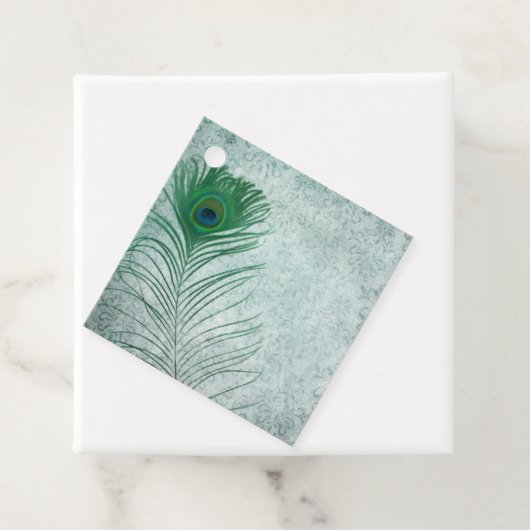 Shabby Peacock Feather Scrapbook Embellishment Bedankjes Labels (In situ)