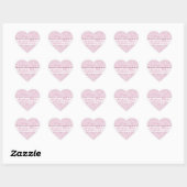 Shabby Pink Heart Custom Wedding Sticker (Vel)
