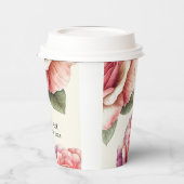 Shabby Pink Rose Papieren Bekers (Links)