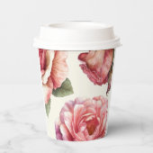 Shabby Pink Rose Papieren Bekers (Achterkant)