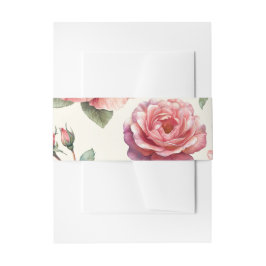 Shabby Pink Roses Forever Uitnodigingen Wikkel