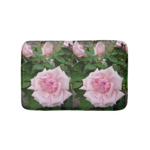 Shabby Pink Roses roos bloemen Bath Mat