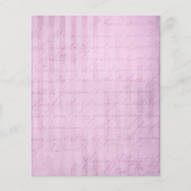 Shabby Pink Striped Scrapbook Paper (Voorkant)