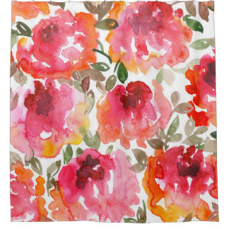 Shabby rode rozen, naadloos patroon. douchegordijn