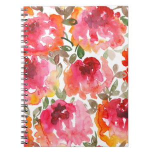 Shabby rode rozen, naadloos patroon. notitieboek