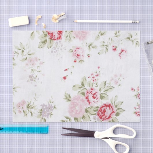 Shabby Roos Floral Tissuepapier (Craft)