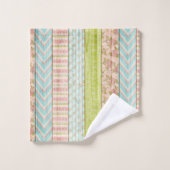 Shabby Rose Pastel Pattern on Rustic Wood Cottage (Gant de toilette)