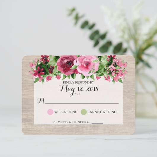 Shabby Roses Vintages Mariage rustique RSVP (Debout devant)