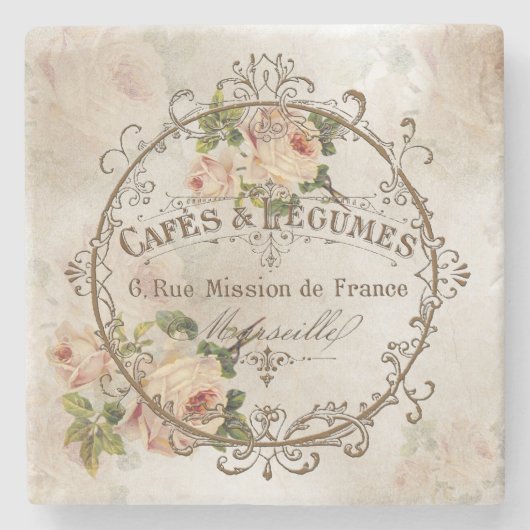 Shabby  Rozen4 - Onderzetter (Voorkant)