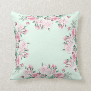 Shabby-rozen kussen roze en munt