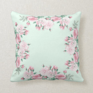 Shabby-rozen kussen roze en munt