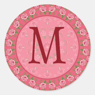  Shabby Rozen Monogram Sticker