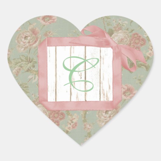 Shabby Rozen Monogram Stickers (Voorkant)