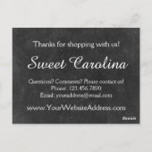 Shabby Rozen Rustic Chalkboard Hartelijk dank Briefkaart (Achterkant)