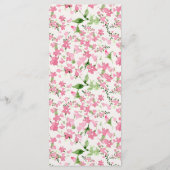 Shabby  Rozen Rustiek Bruiloft Diner Menu (Achterkant)