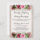 Shabby Rozen Rustieke bruiloft uitnodiging (Voorkant)