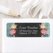 Shabby  Rozen Rustisch Land Return Address Etiket (Insitu)