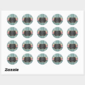 Shabby  Rozen Rustisch landkarton Ronde Sticker (Vel)