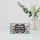 Shabby  Rozen Rustisch landkarton Visitekaartje (Staand voorkant)