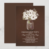 Shabby Rustic Mason Jar Engagement Party Kaart (Voorkant / Achterkant)