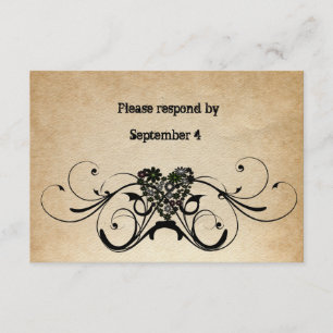 Shabby Rustic RSVP avec enveloppes.