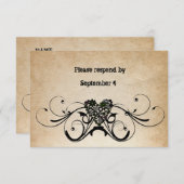 Shabby Rustic RSVP avec enveloppes. (Devant / Derrière)