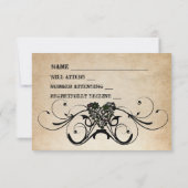 Shabby Rustic RSVP avec enveloppes. (Dos)