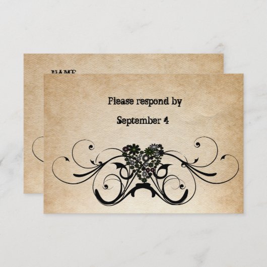 Shabby Rustic RSVP met enveloppen. (Voorkant / Achterkant)