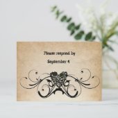 Shabby Rustic RSVP met enveloppen. (Staand voorkant)
