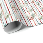 Shabby rustieke Waterverf Botanische Kerstmis Cadeaupapier (Rol Hoek)