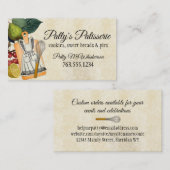 Shabby-scheermes, schort, whiskyreepkaarten visitekaartje (Voorkant / Achterkant)