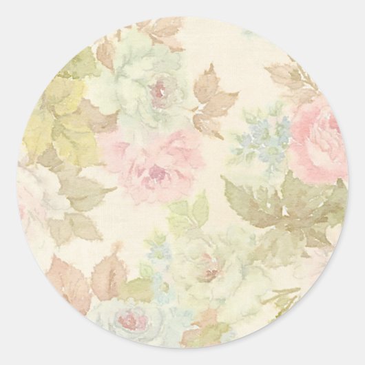 Shabby Tea Party Ronde Sticker (Voorkant)