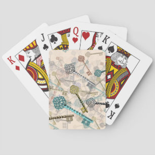 Shabby- toetsen, afdrukken, subtiel, bleke schaduw pokerkaarten