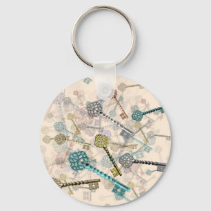 Shabby- toetsen, afdrukken, subtiel, bleke schaduw sleutelhanger