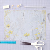 Shabby Yellow Wildflower Daisy Blue Tekst Collage Tissuepapier (Craft)
