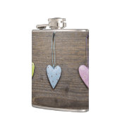 SHABBYCHIC in harten houten design Heupfles (Links)