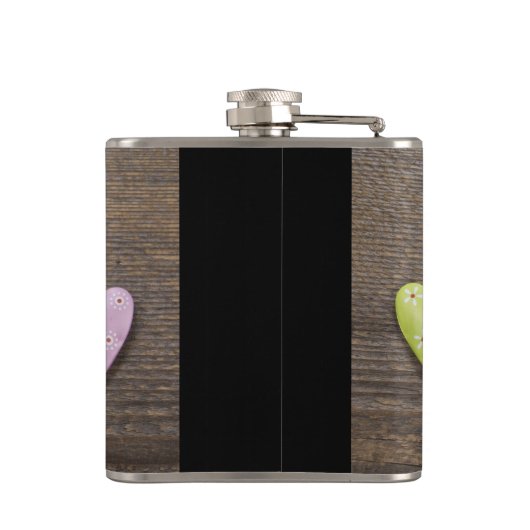 SHABBYCHIC in harten houten design Heupfles (Achterkant)