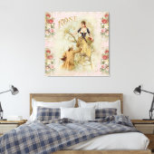 Shabbychic Paris rozen collage Canvas Afdruk (Insitu (Slaapkamer))