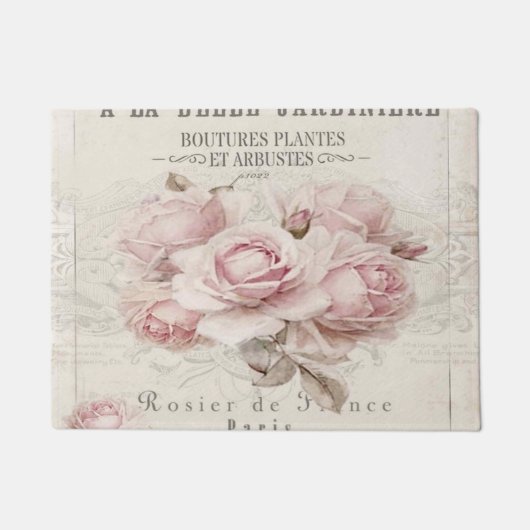 shabbykic, rustic, , floreel, collage, land; deurmat (Voorkant)