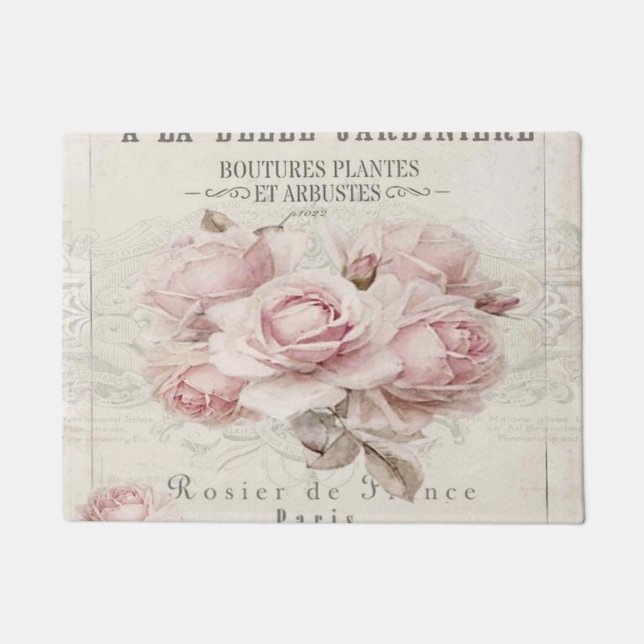 shabbykic, rustic, , floreel, collage, land; deurmat (Voorkant)