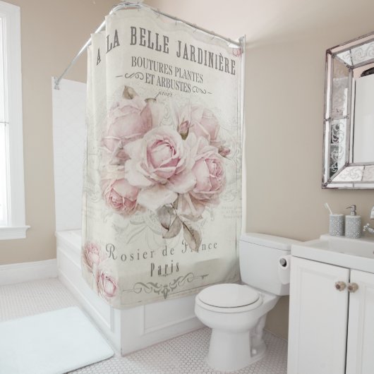 shabbykic, rustic, , floreel, collage, land; douchegordijn (In situ)