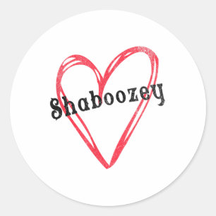 Shaboozey Hart T met voornaam voor meisjes en WO Ronde Sticker