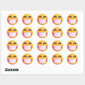 Shaded Beaming Face glimlachend Eyes Cute Funny Em Ronde Sticker (Vel)
