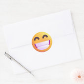 Shaded Beaming Face glimlachend Eyes Cute Funny Em Ronde Sticker (Envelop)