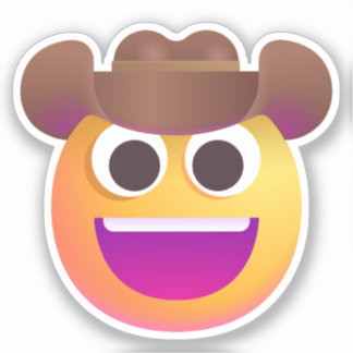 Shaded Cowboy Pet Face Emoji Cute Funny Schattig Sticker