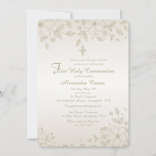 Shaded Floral Invitation Kaart (Voorkant)