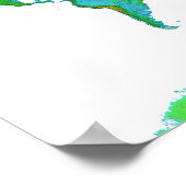 Shaded Relief Wereldkaart Poster (Hoek)