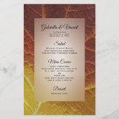 Shades of Autumn Leaf Bruiloft Menu (Voorkant)